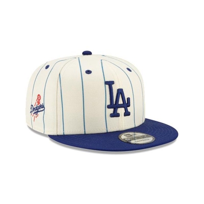 White Los Angeles Dodgers Hat - New Era MLB Pinstripe 9FIFTY Snapback Caps USA3865710